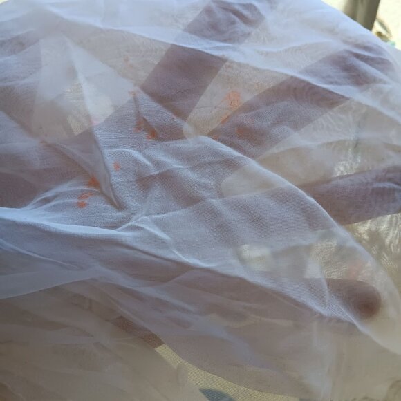 Vintage Baby Dress 1950's Sheer White Ruffled Shell Buttons & Delicate Design - Picture 6 of 10